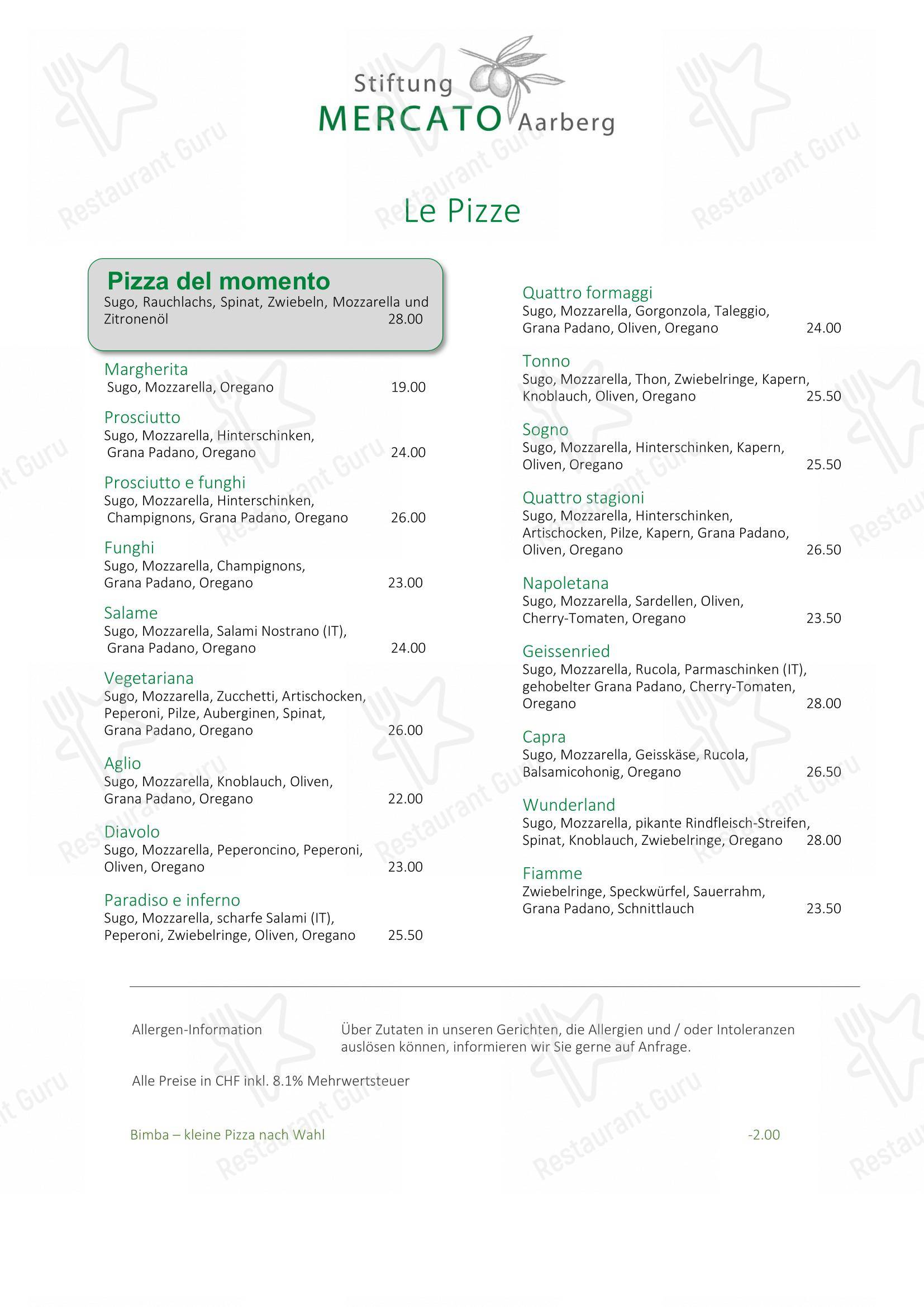 Menu di Mercato - Menu bar