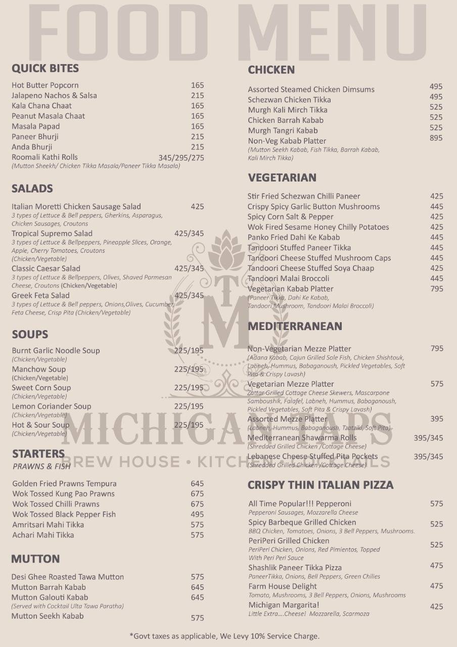7 Degrees Brauhaus menu