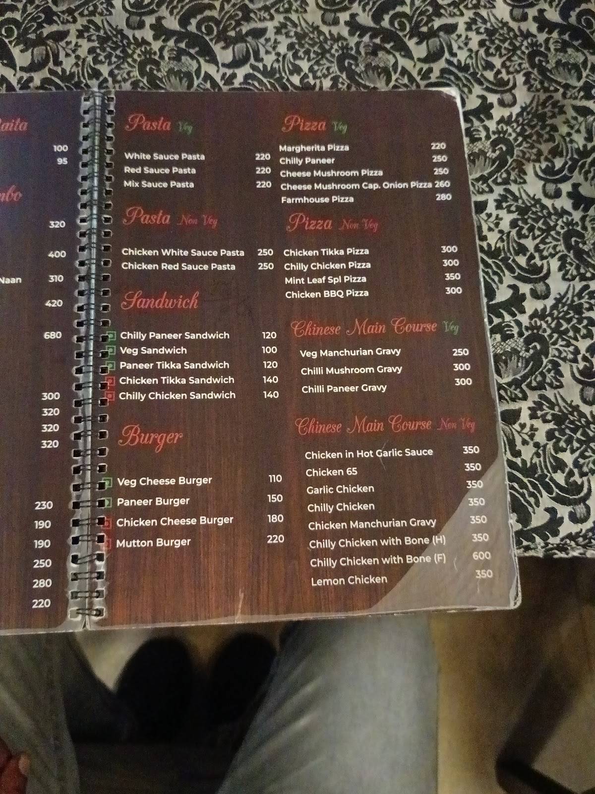 Mint Leaf menu