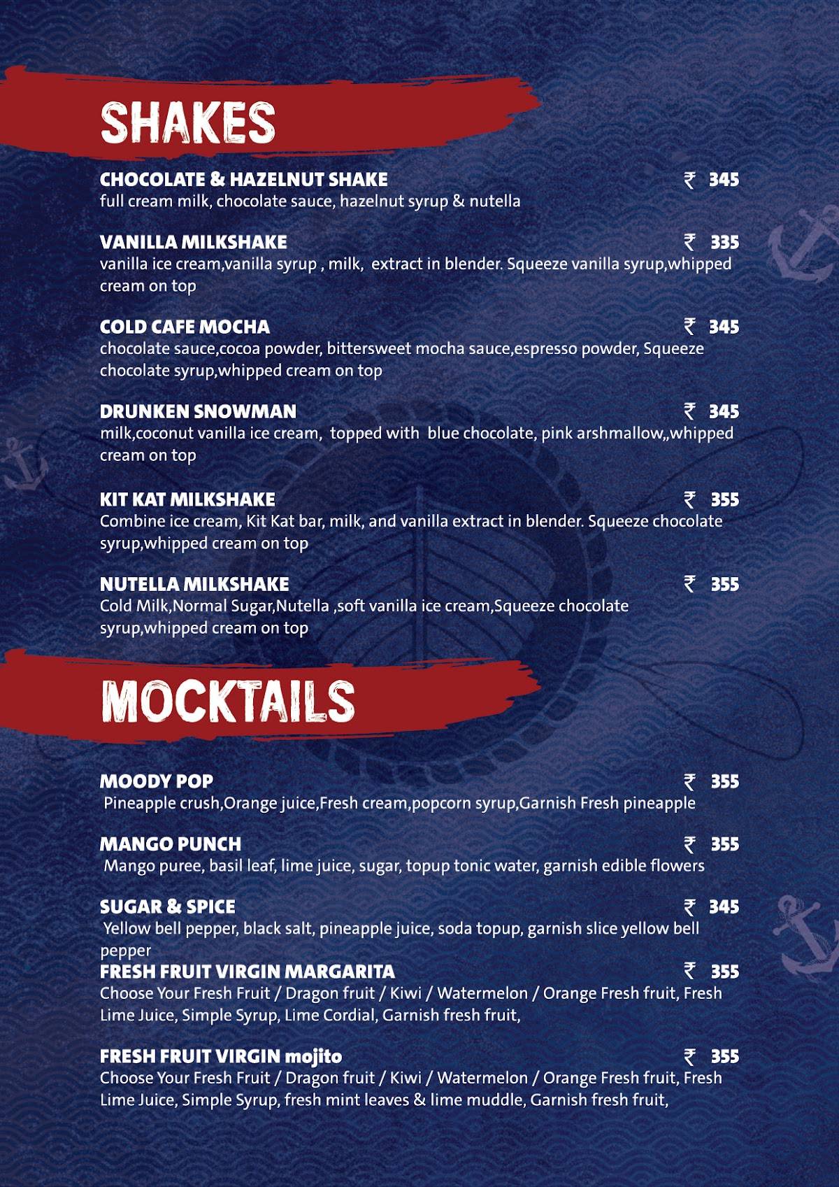 TBC The Boat Club Restaurant and Bar Mira Road menu