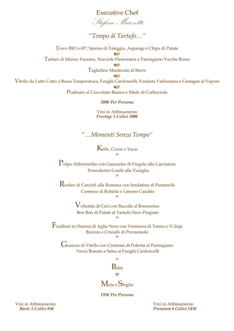 Menu di Ristorante Mirabelle 