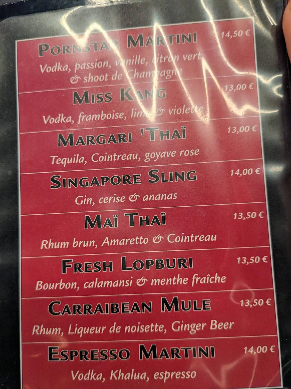 Menu de Miss Kang