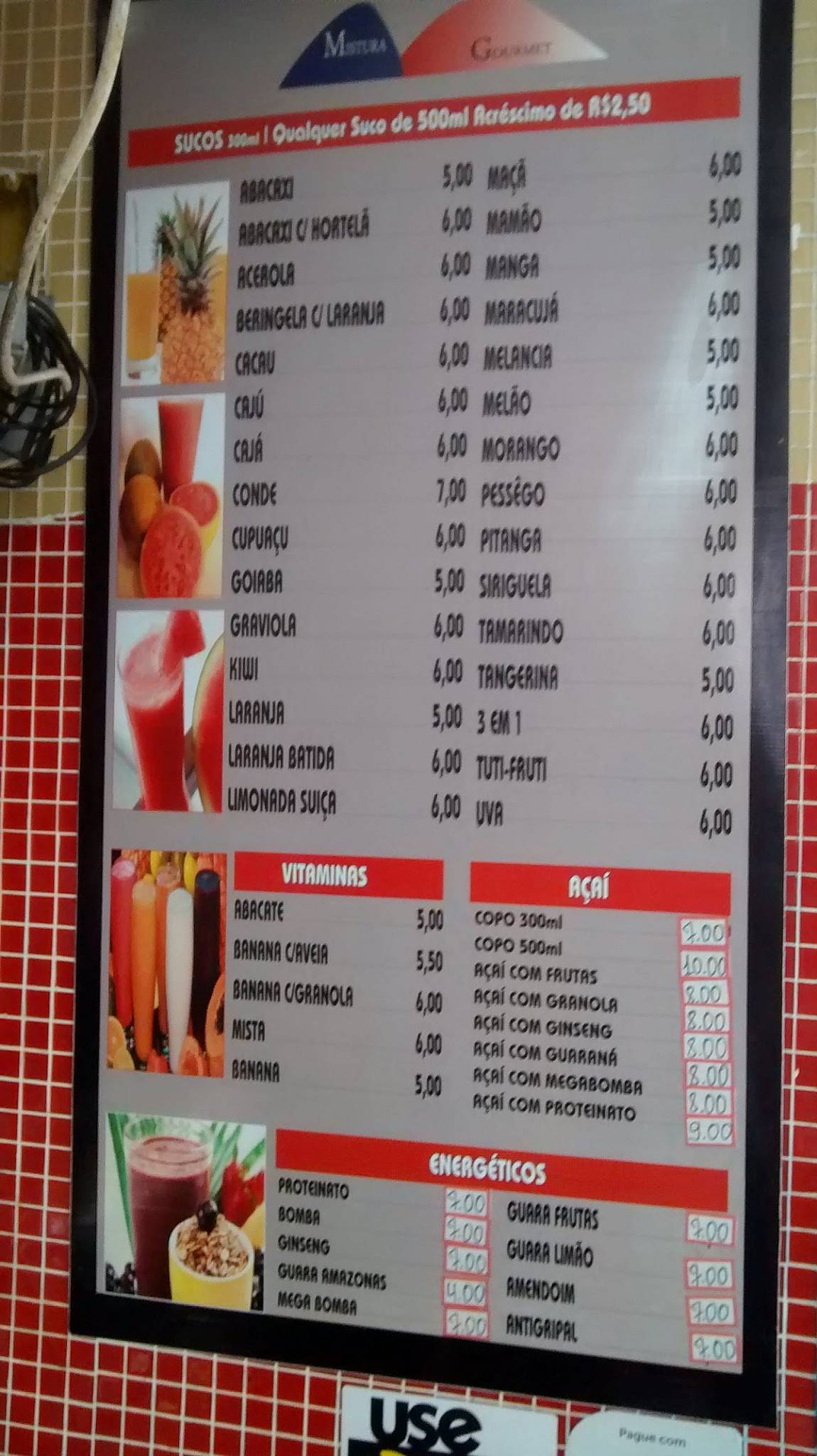 Mistura Gourmet cardápio