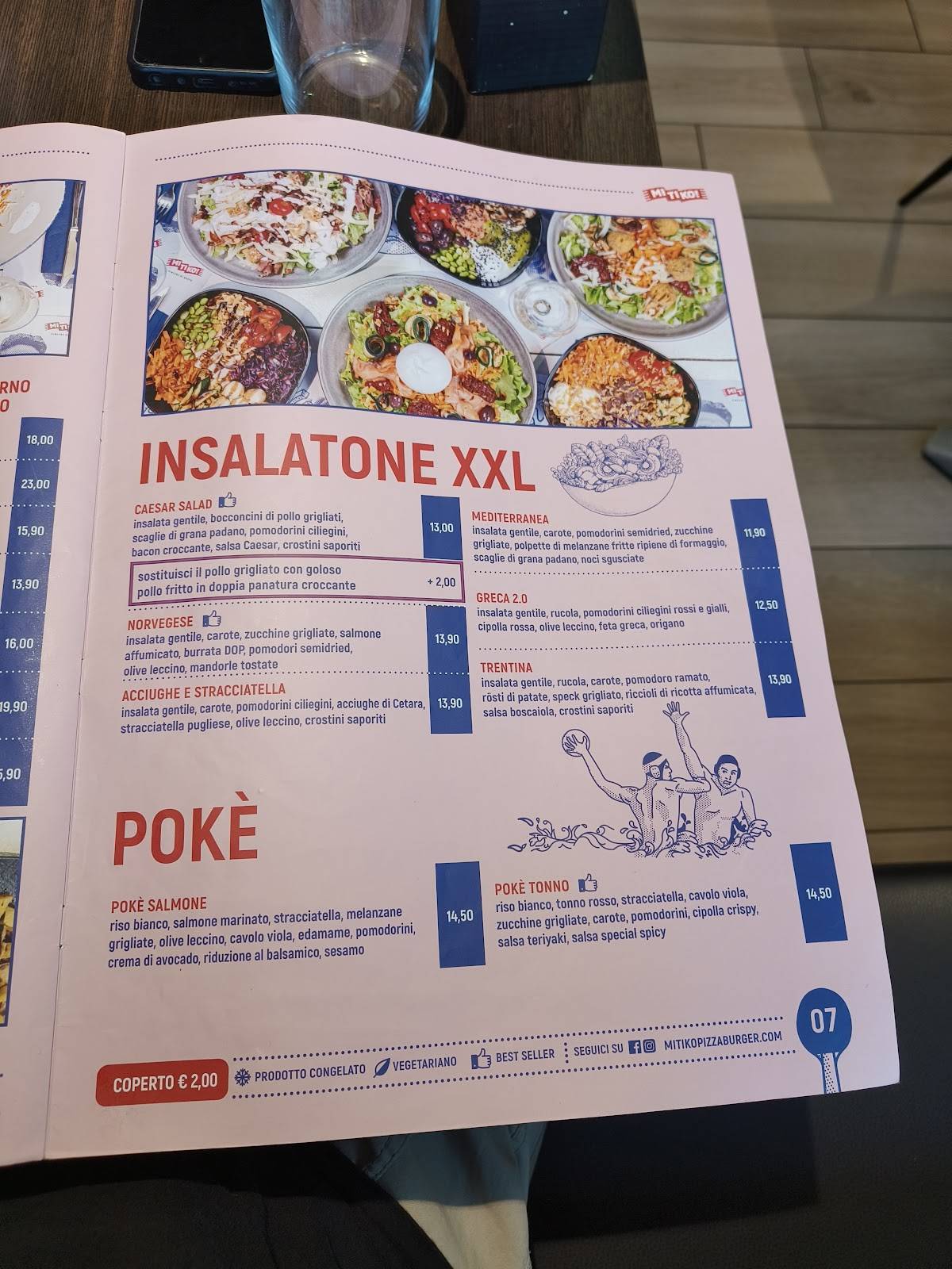 Menu di Mitiko - Ristorante sportivo, Pizzeria e Burger 