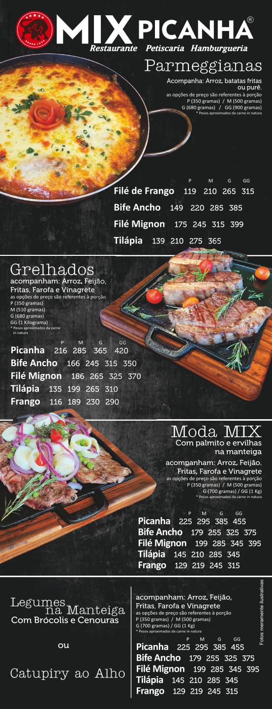 Mix Picanha Olímpia cardápio