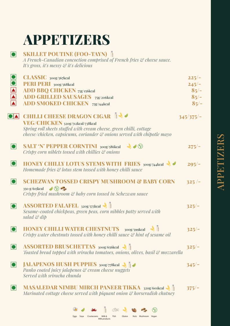 Mocha Udaipur menu