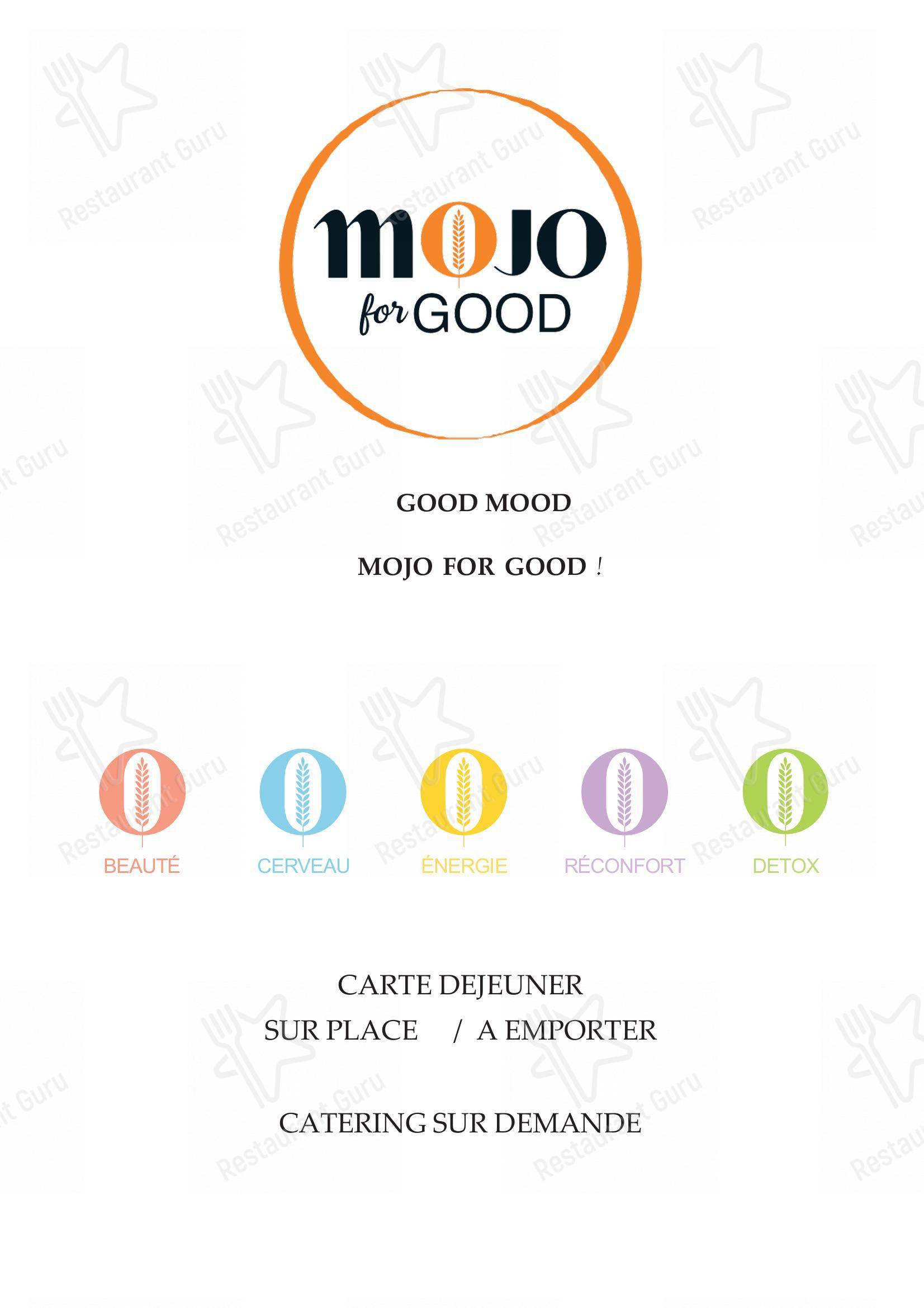 Menu pour Mojo Forgood (Kitchenbar) - Menu