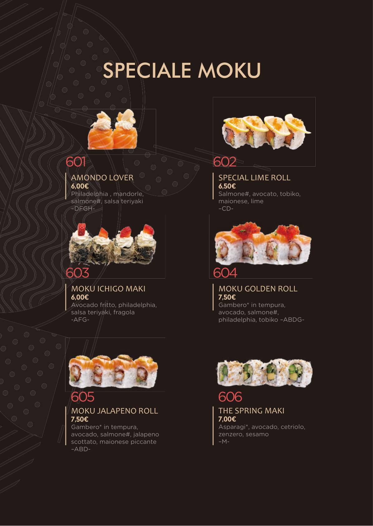 Menu di Moku Tiburtina 