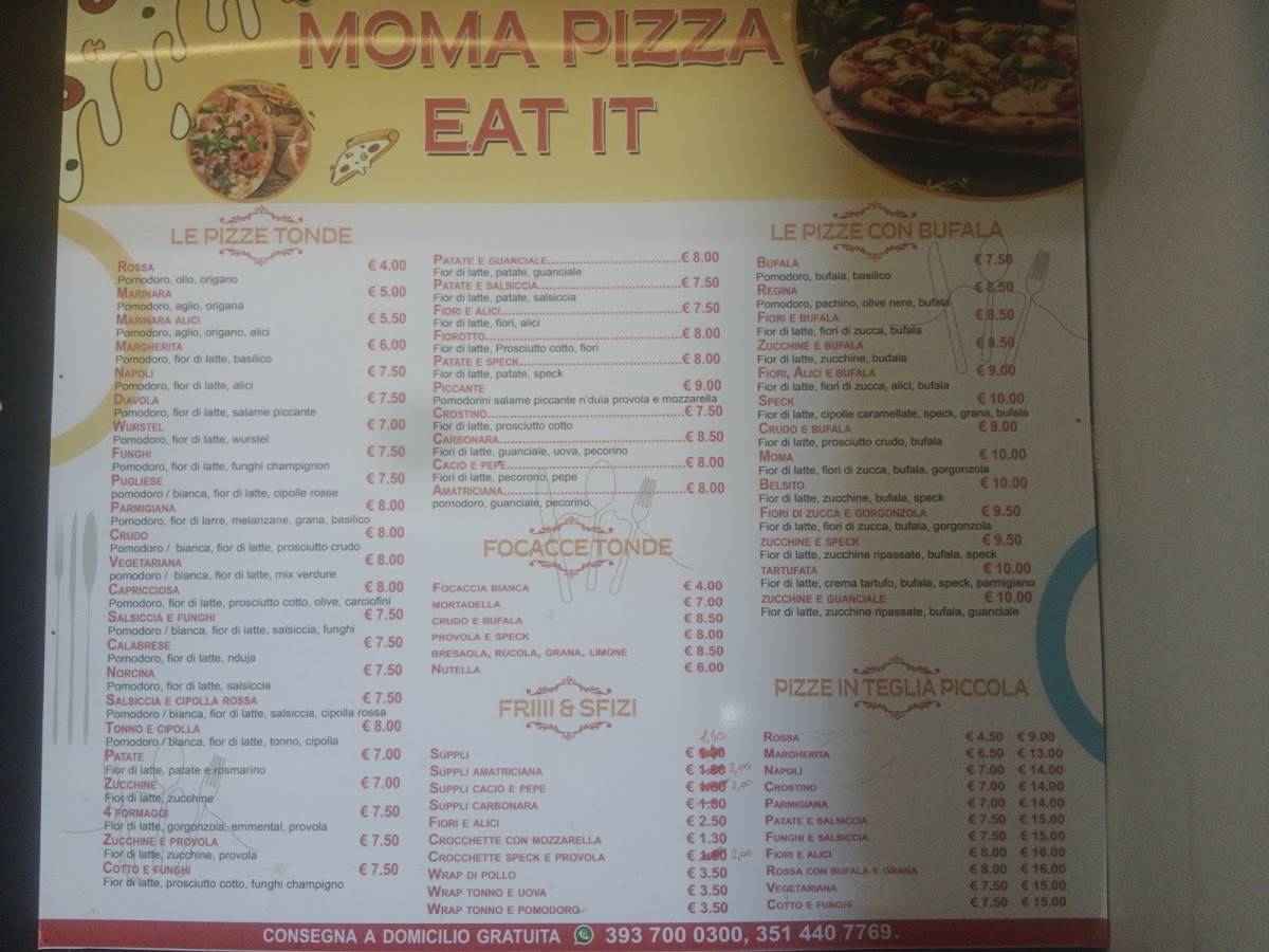 Menu di Moma Pizza 