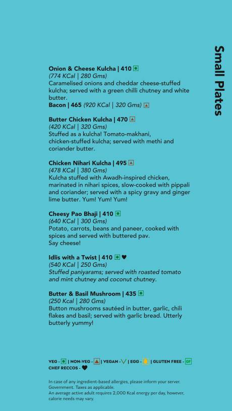 Monkey Bar menu