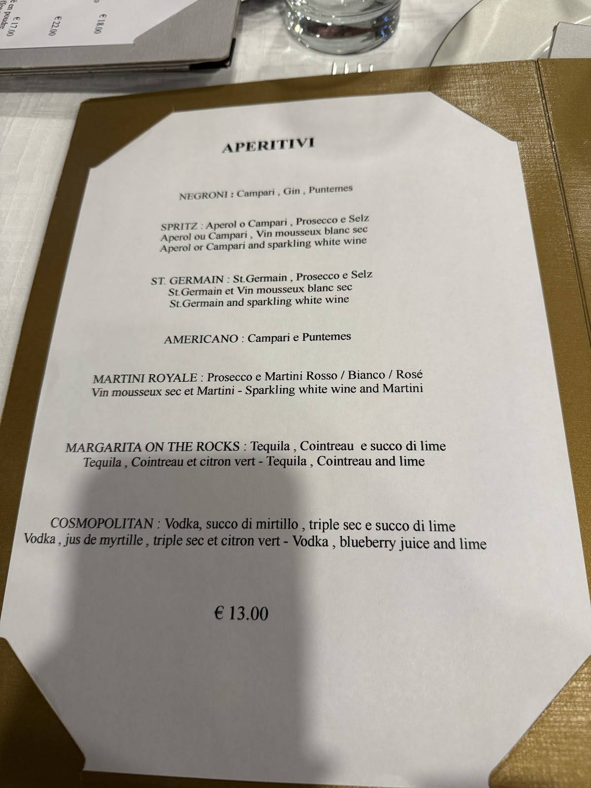 Menu de Isabel
