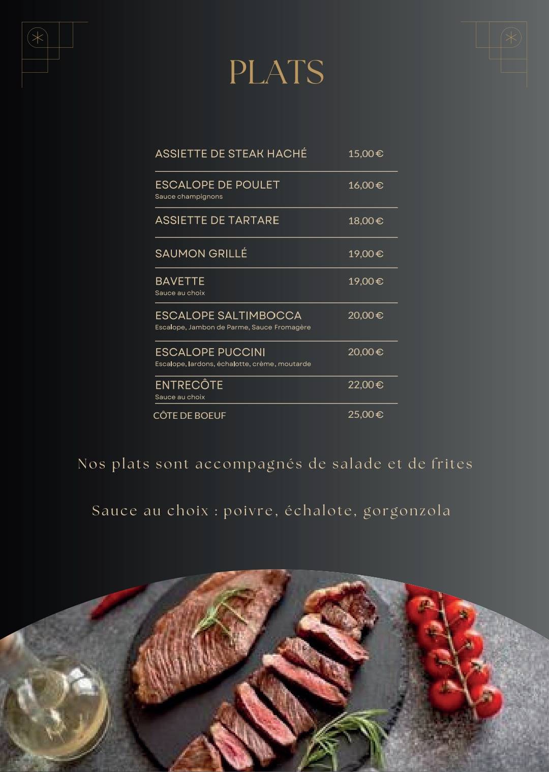 Menu de Restaurant Le Château