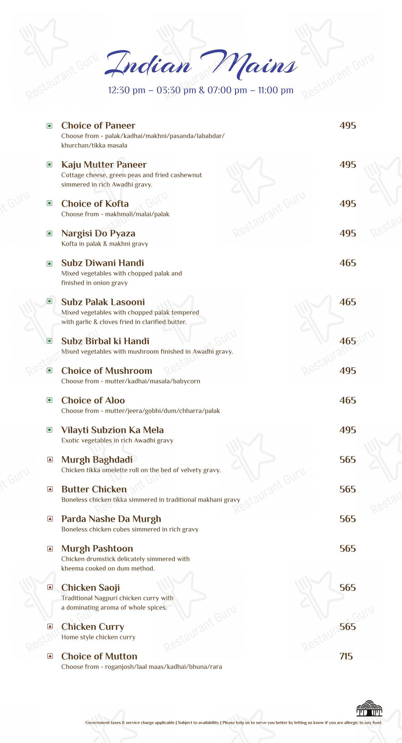 Menu bar for Moon Tree Cafe in Kolhapur