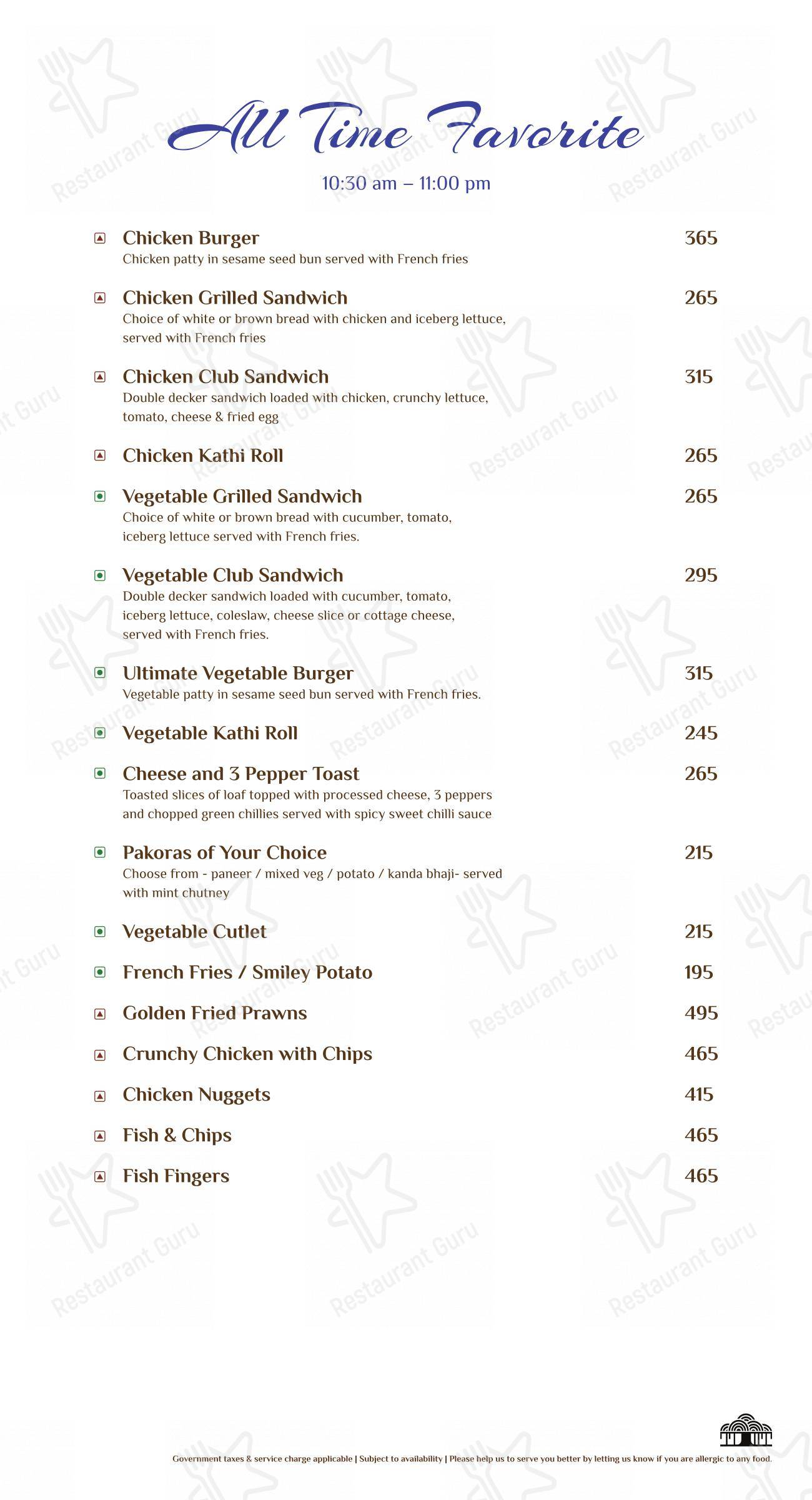Moon Tree Cafe in Kolhapur - Menu bar