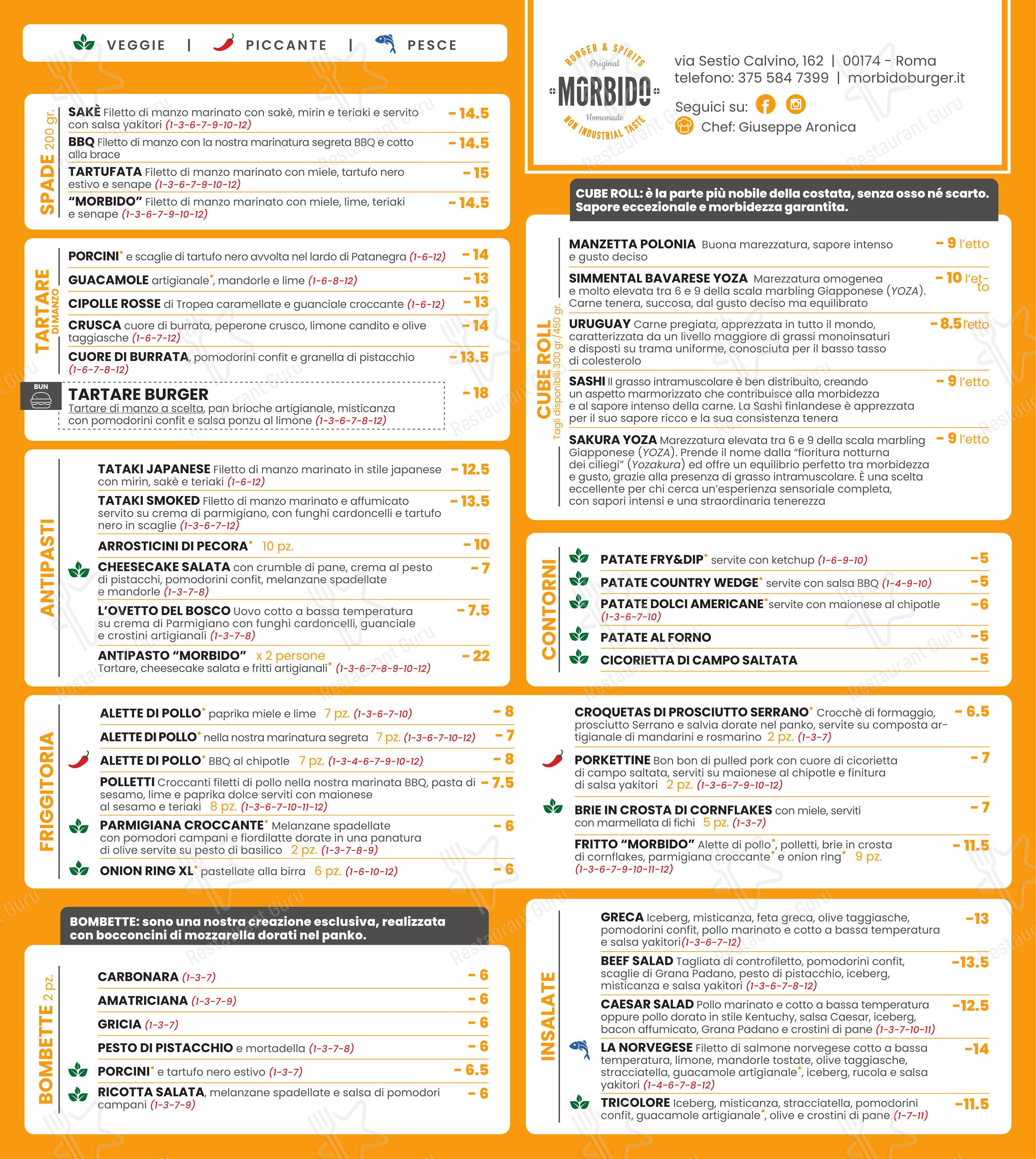 Menu di Morbido - Menu