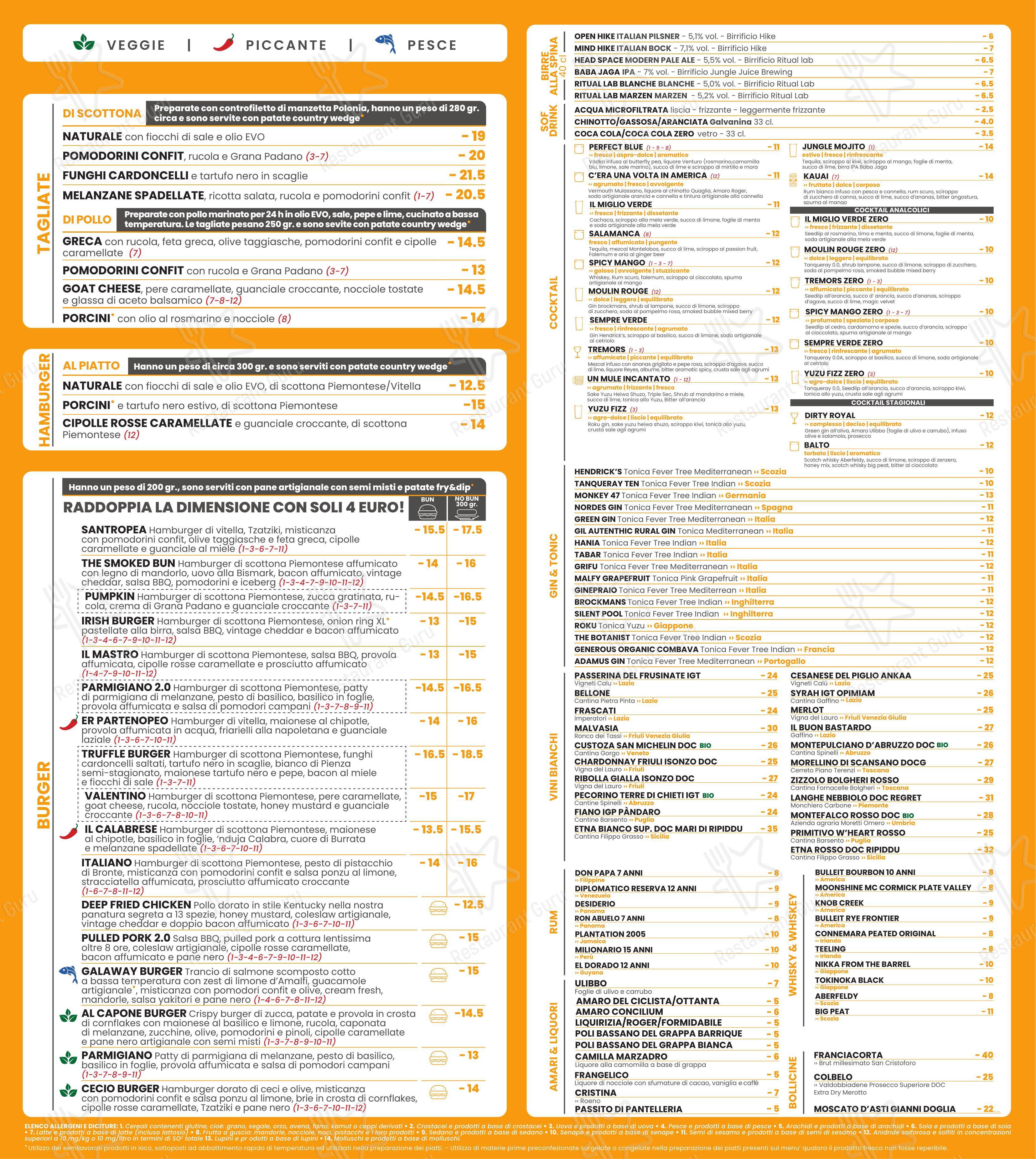 Menu per Morbido ristorante