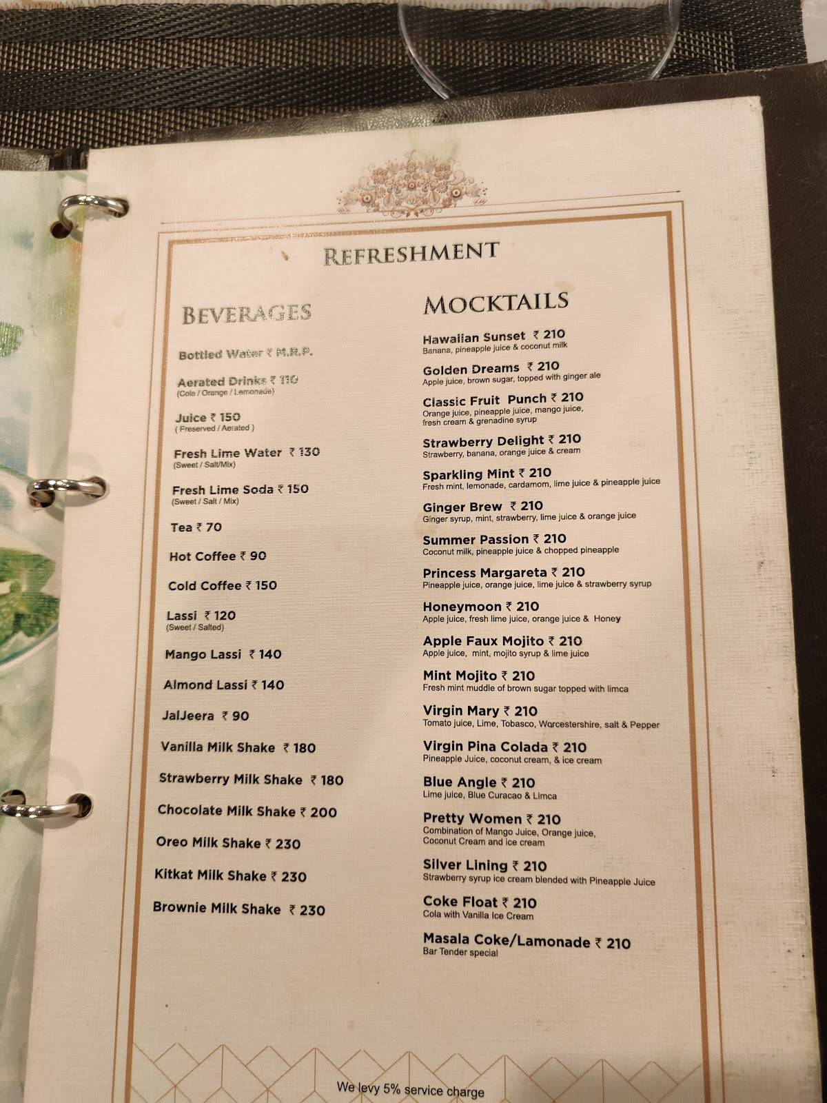 Moti Mahal Delux Indore menu