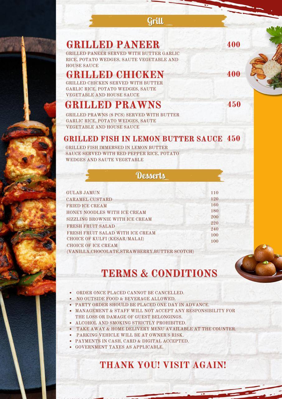 AL's Kitchen and Grill, Orlem, Malad menu