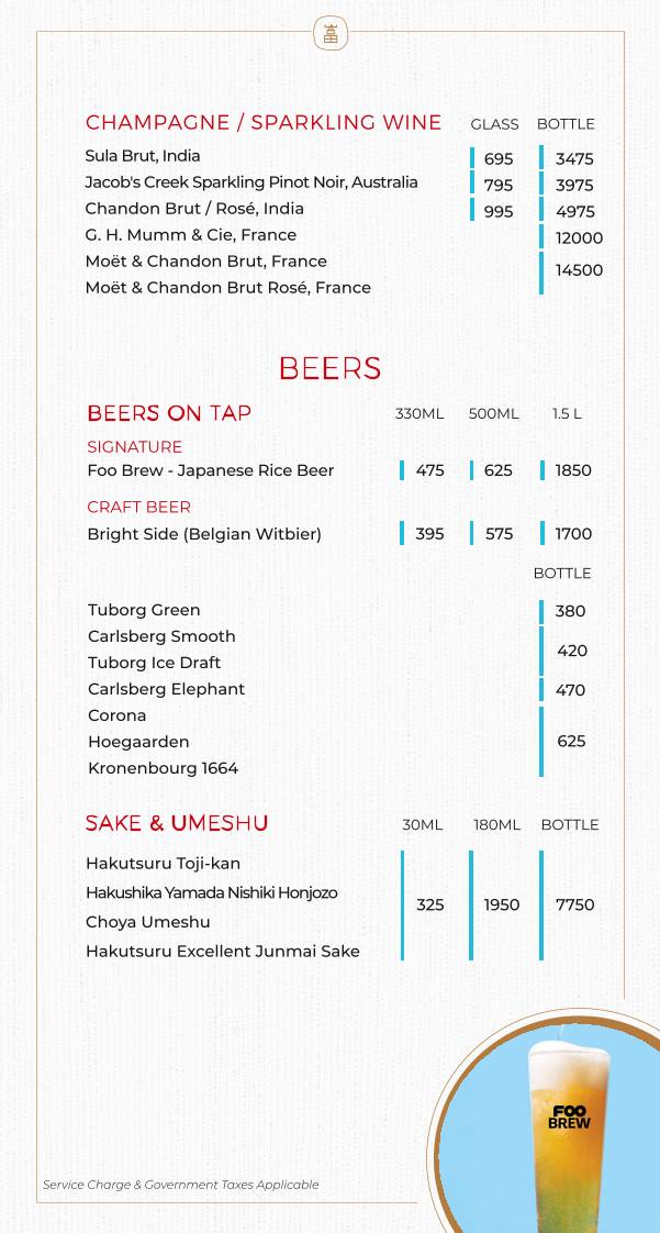 Foo Bandra menu