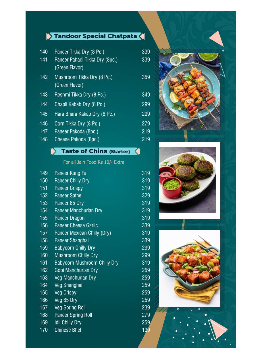 Parivar Veg Restaurant Best family Restaurant menu
