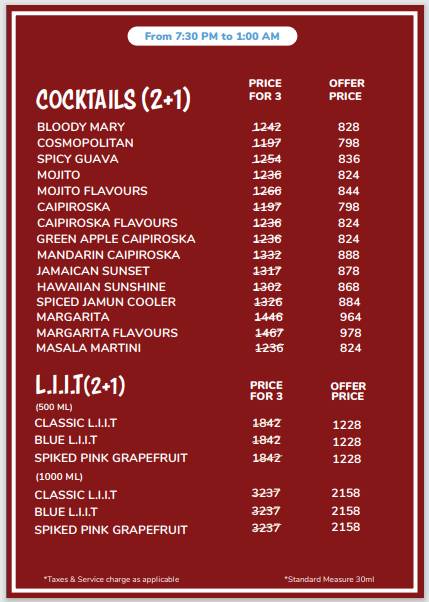 Pop Tate's R-City Mall menu