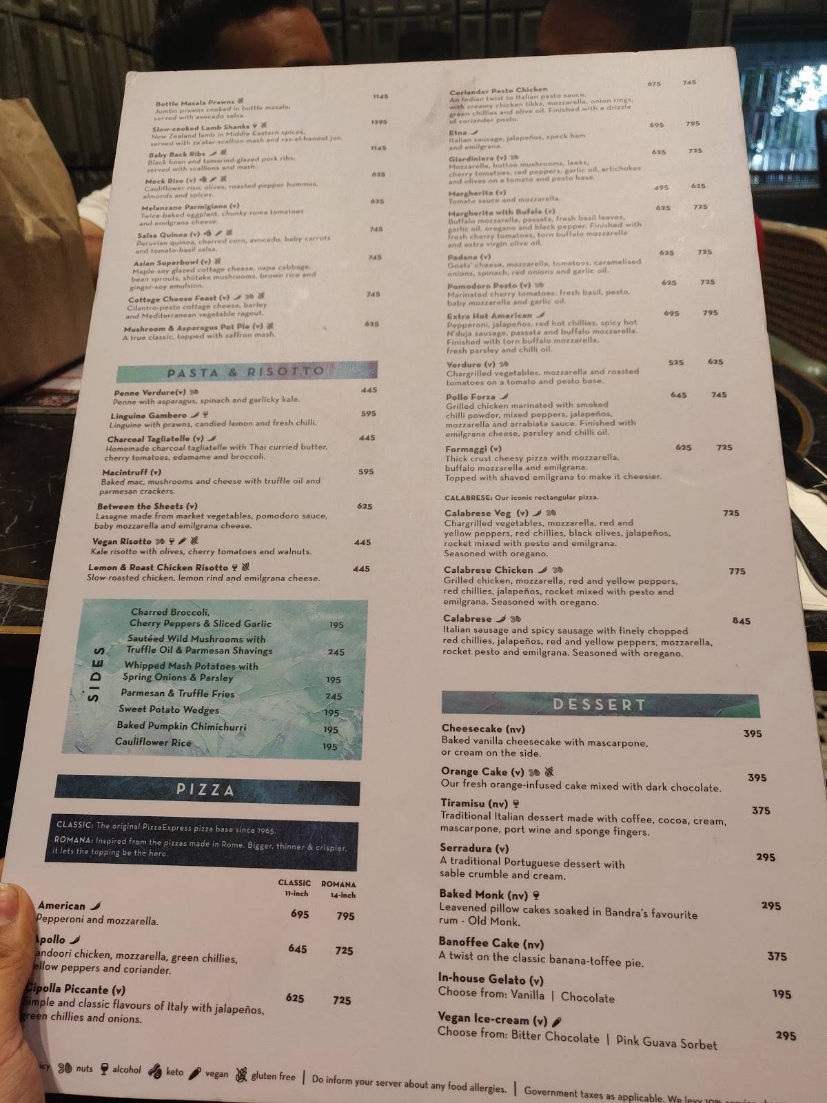 The Bandra Project By PizzaExpress menu