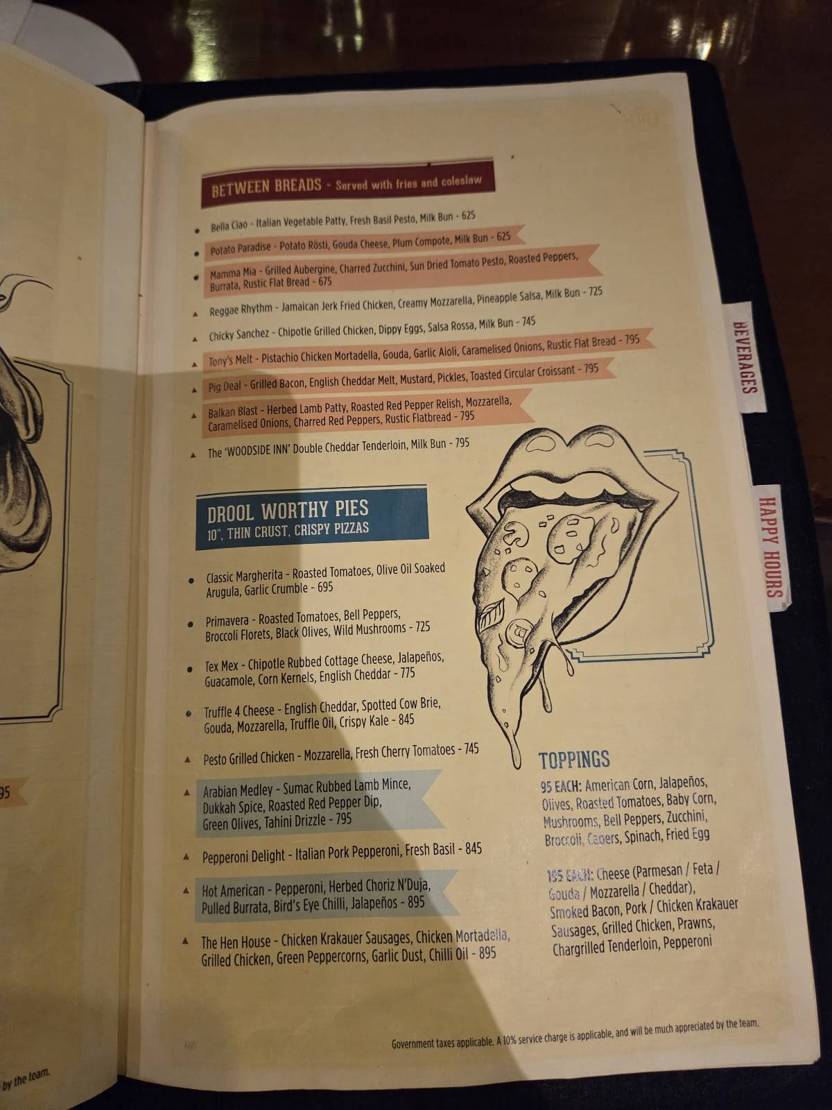 Woodside Inn - Andheri menu