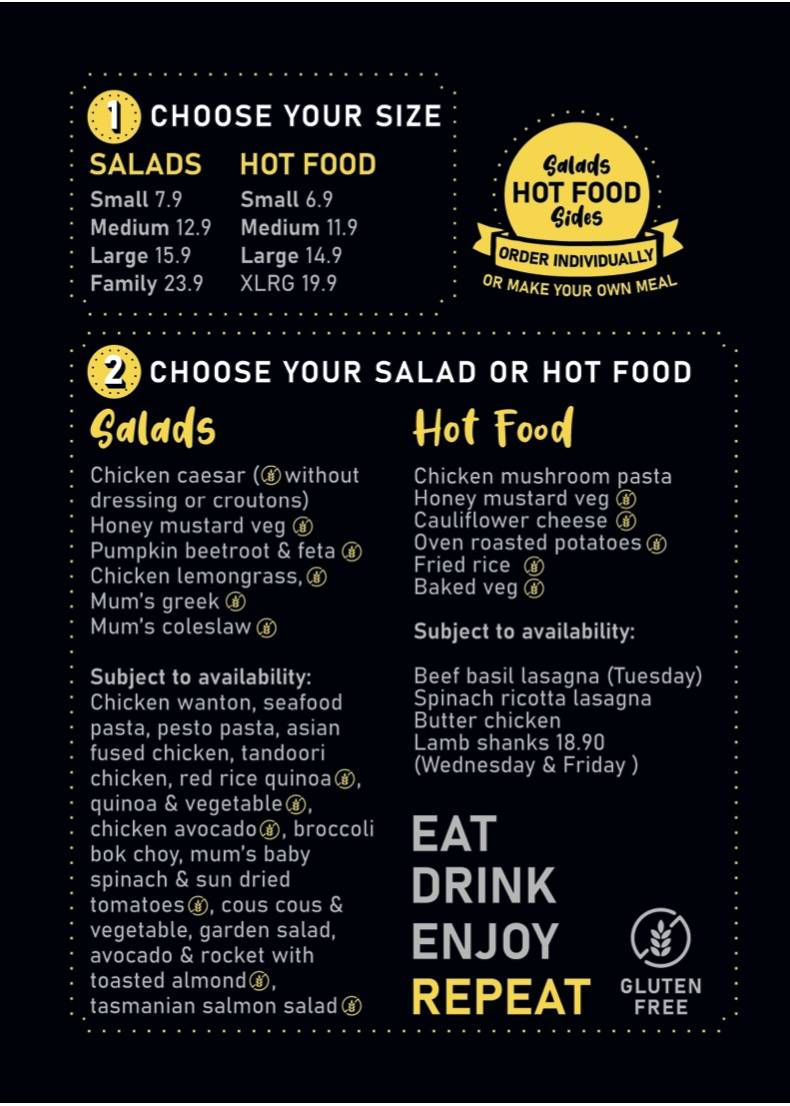 Menu at Mum's Charcoal & Grill restaurant, Pialba