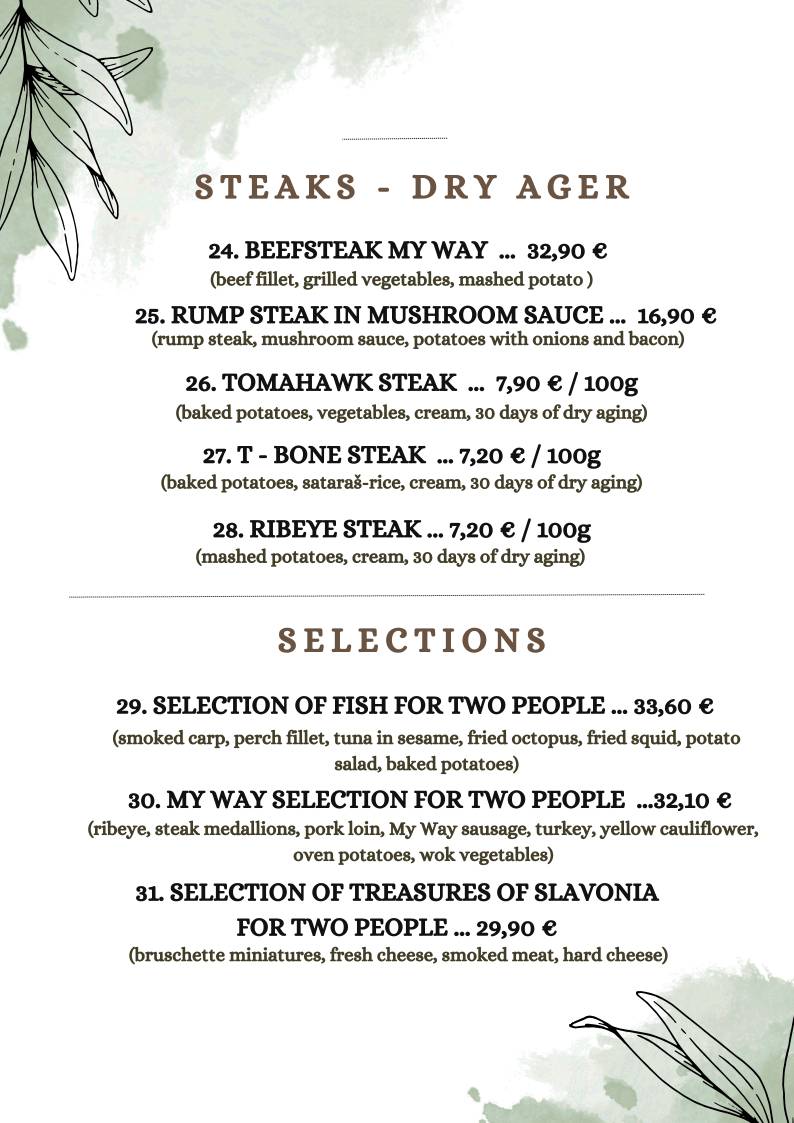 Menu di My Way Bar & Restaurant 