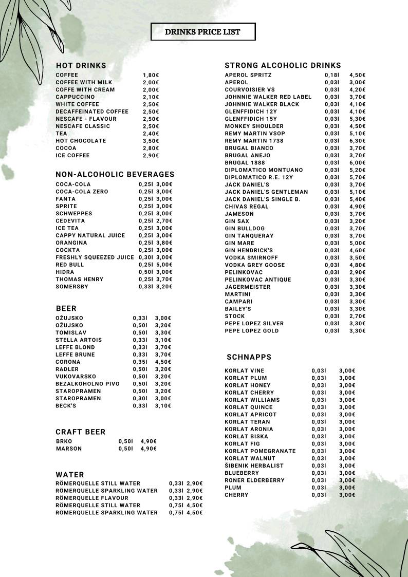 Menu di My Way Bar & Restaurant 