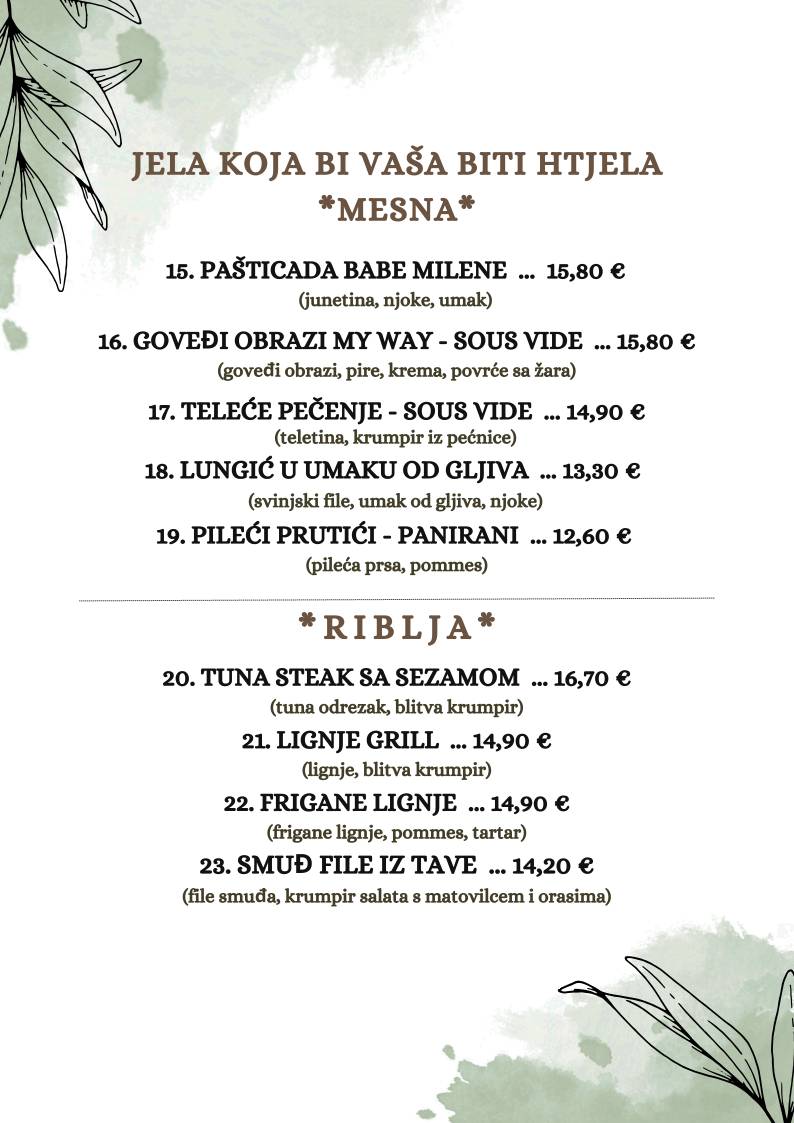 Menu di My Way Bar & Restaurant 