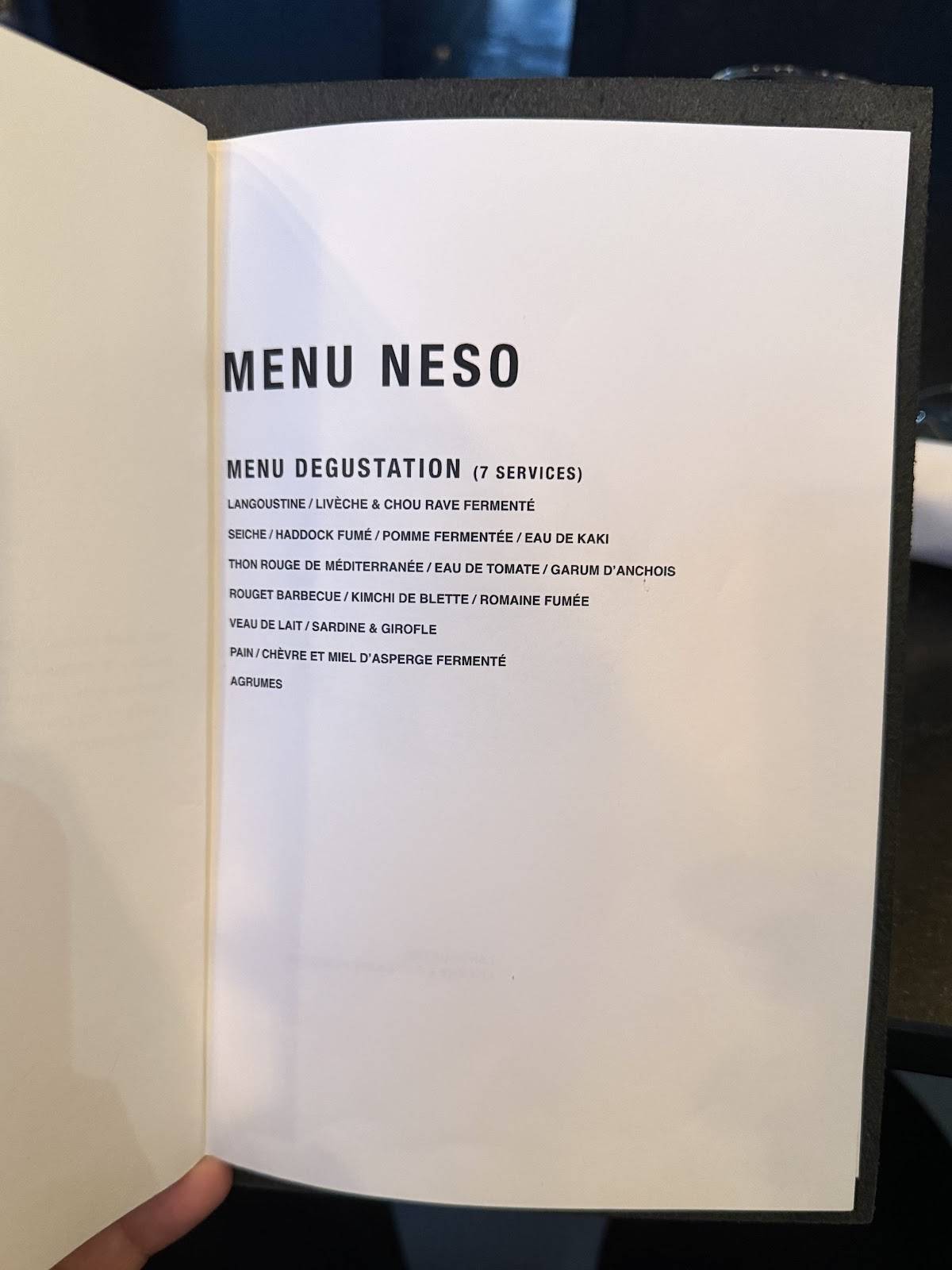 Menu de Restaurant NE/SO