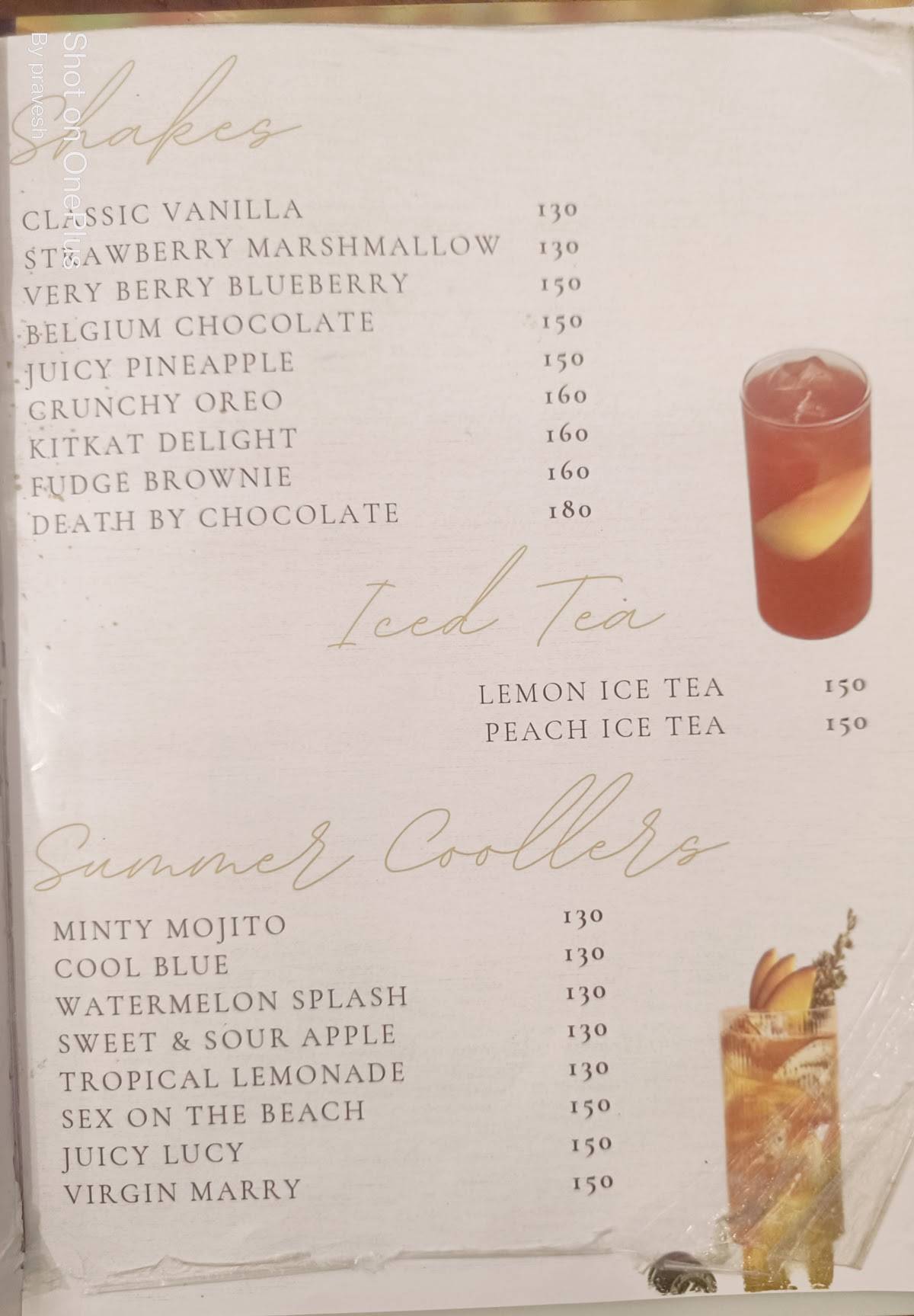 NIRVANA Café & Restaurant menu