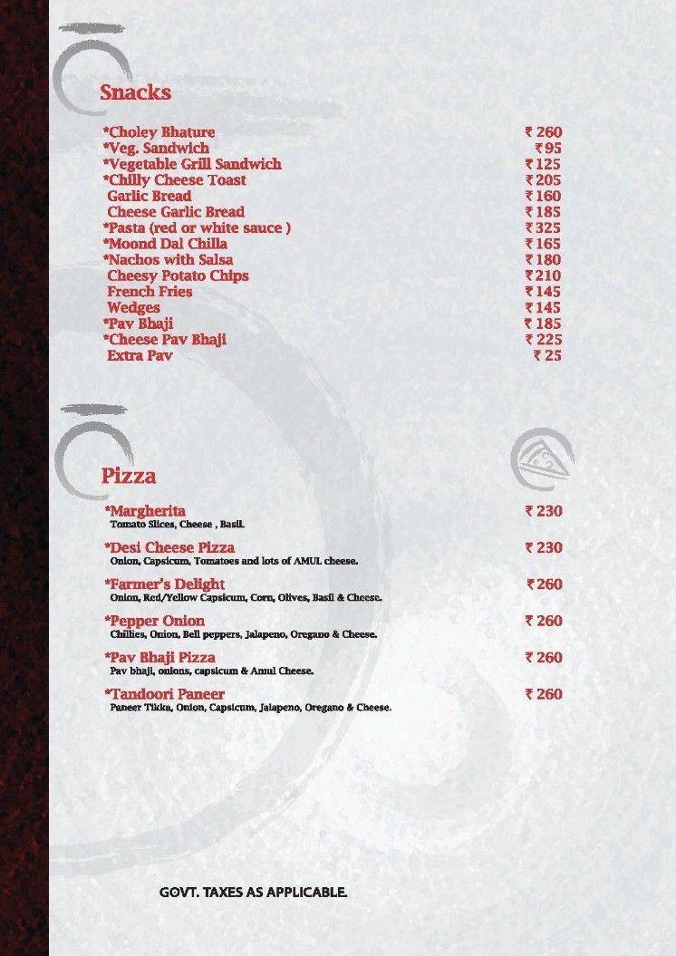 NIRVANA VEGETARIAN SOUL FOOD menu