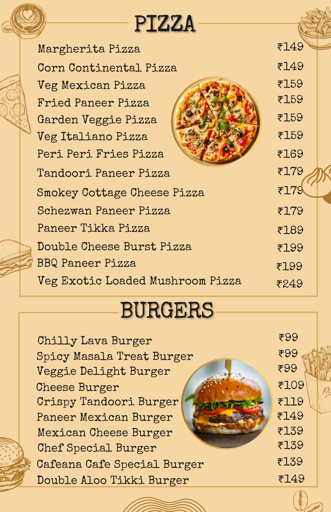 Cafeana Cafe Studio & Lounge menu