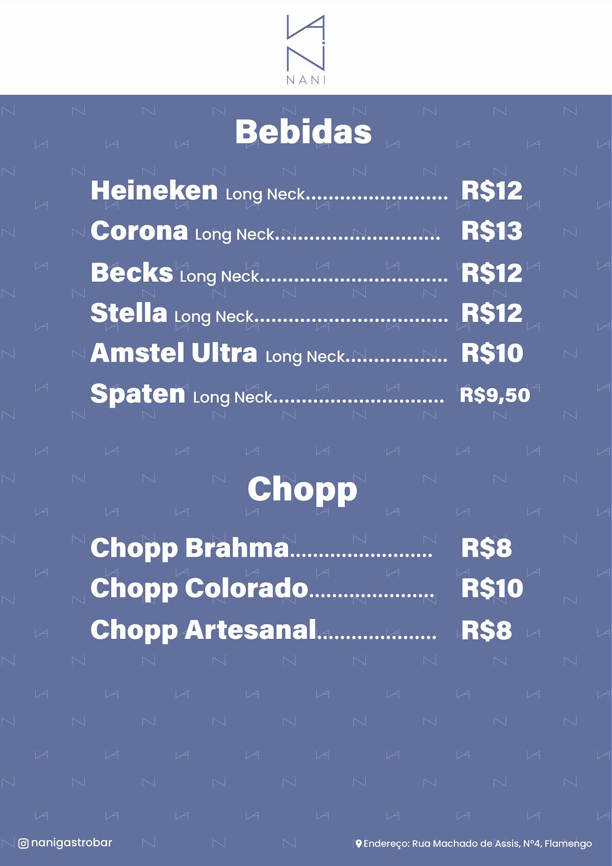 Nani Gastrobar cardápio