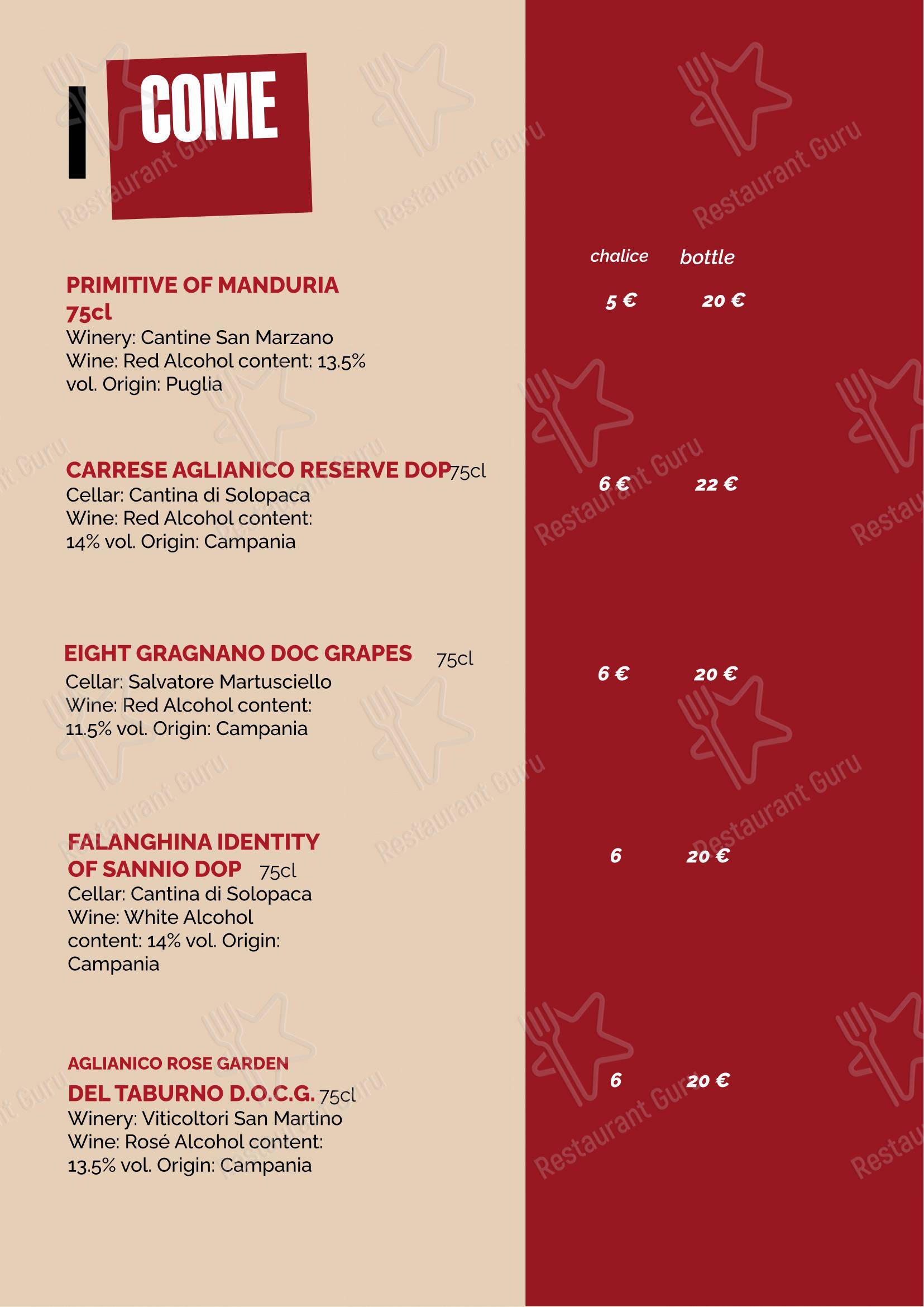 Menu bar per NastiEat ristorante
