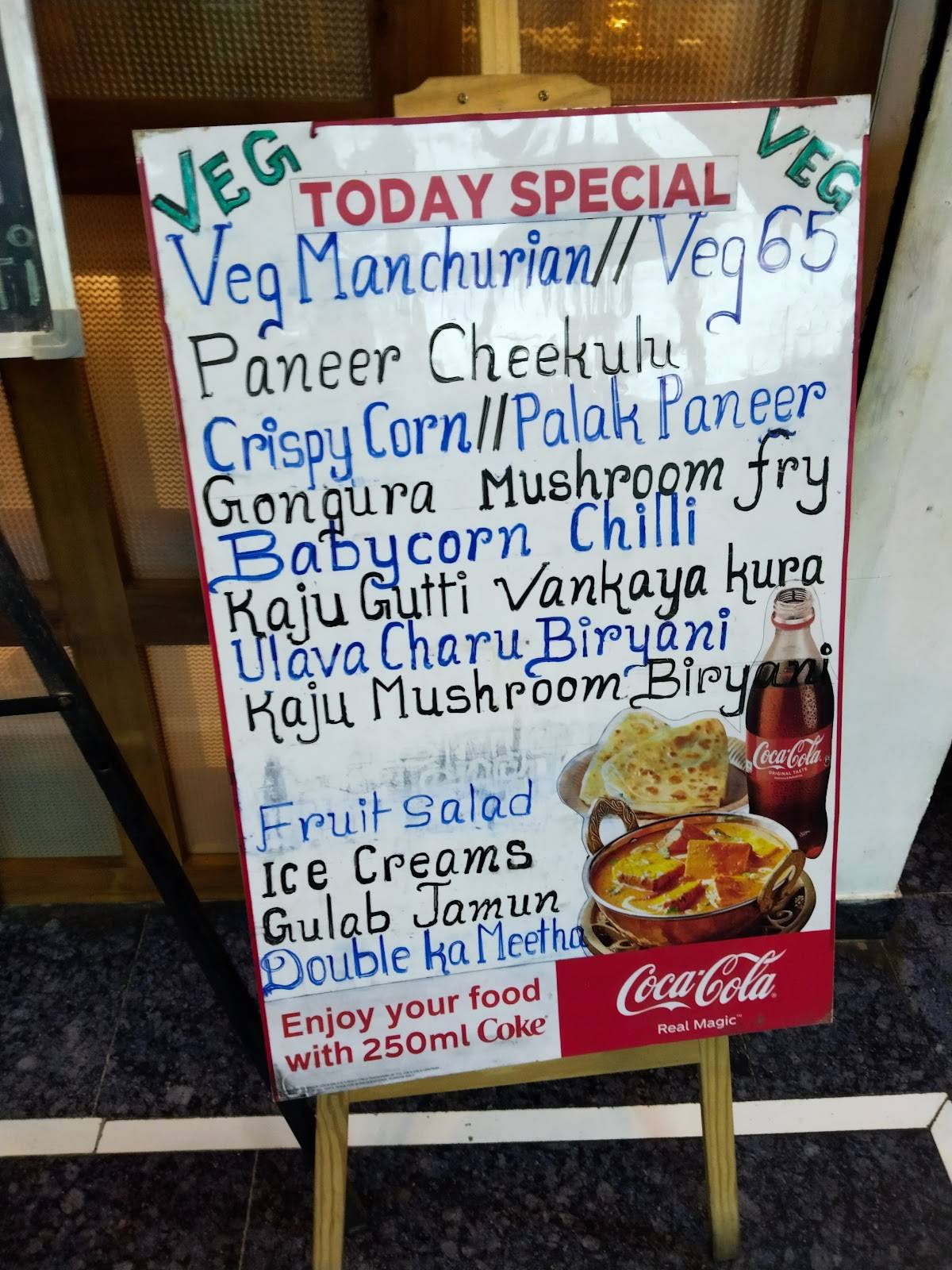 Kritunga Restaurant menu