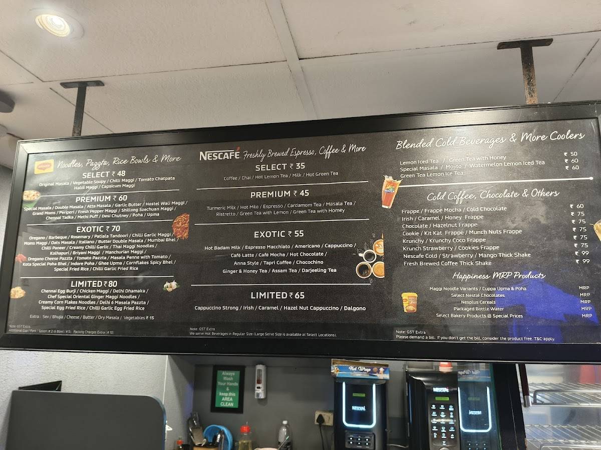 Nescafe menu