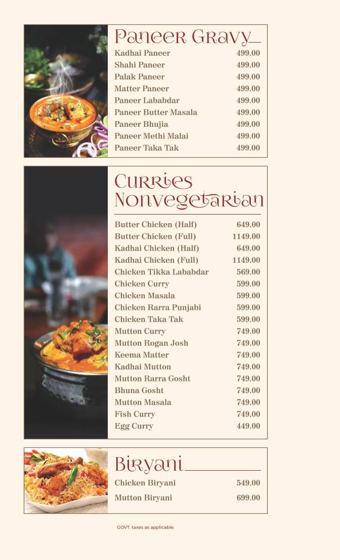 Big Banana Restaurant and Bar menu