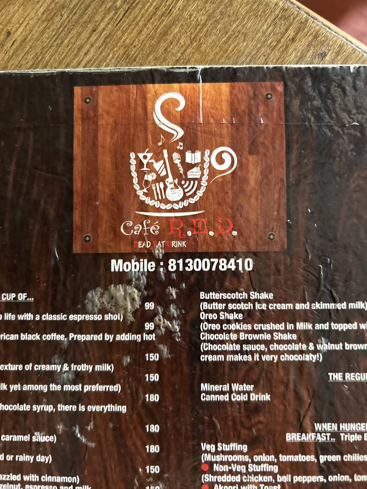 Cafe Red menu