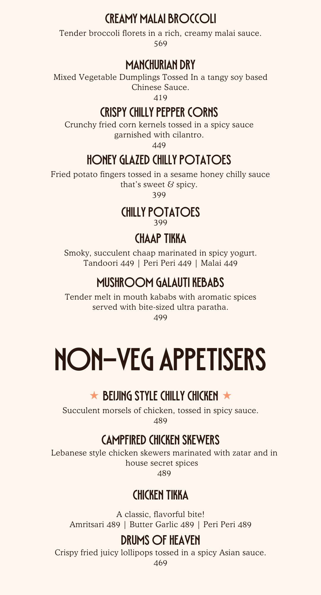 FO- Food Overloded menu