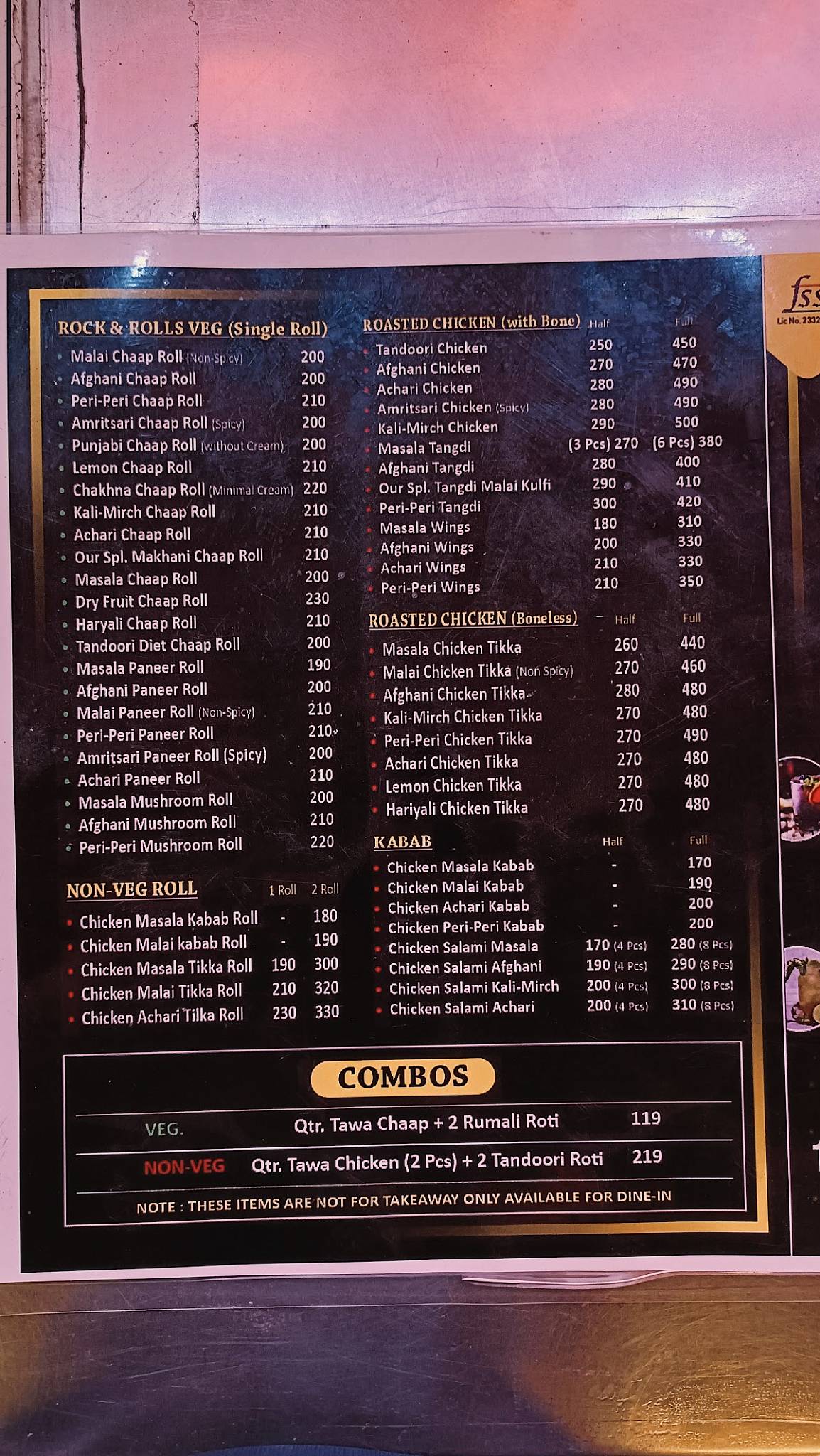 Om Chaap Corner menu