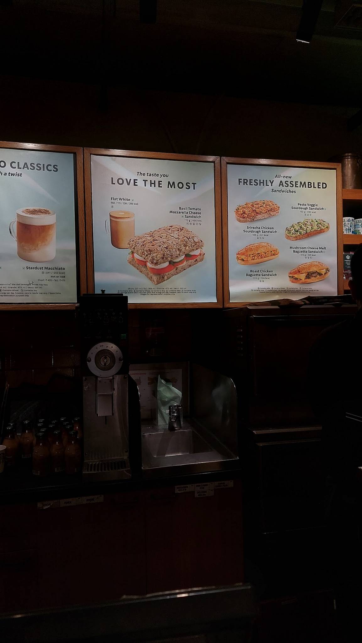Starbucks menu