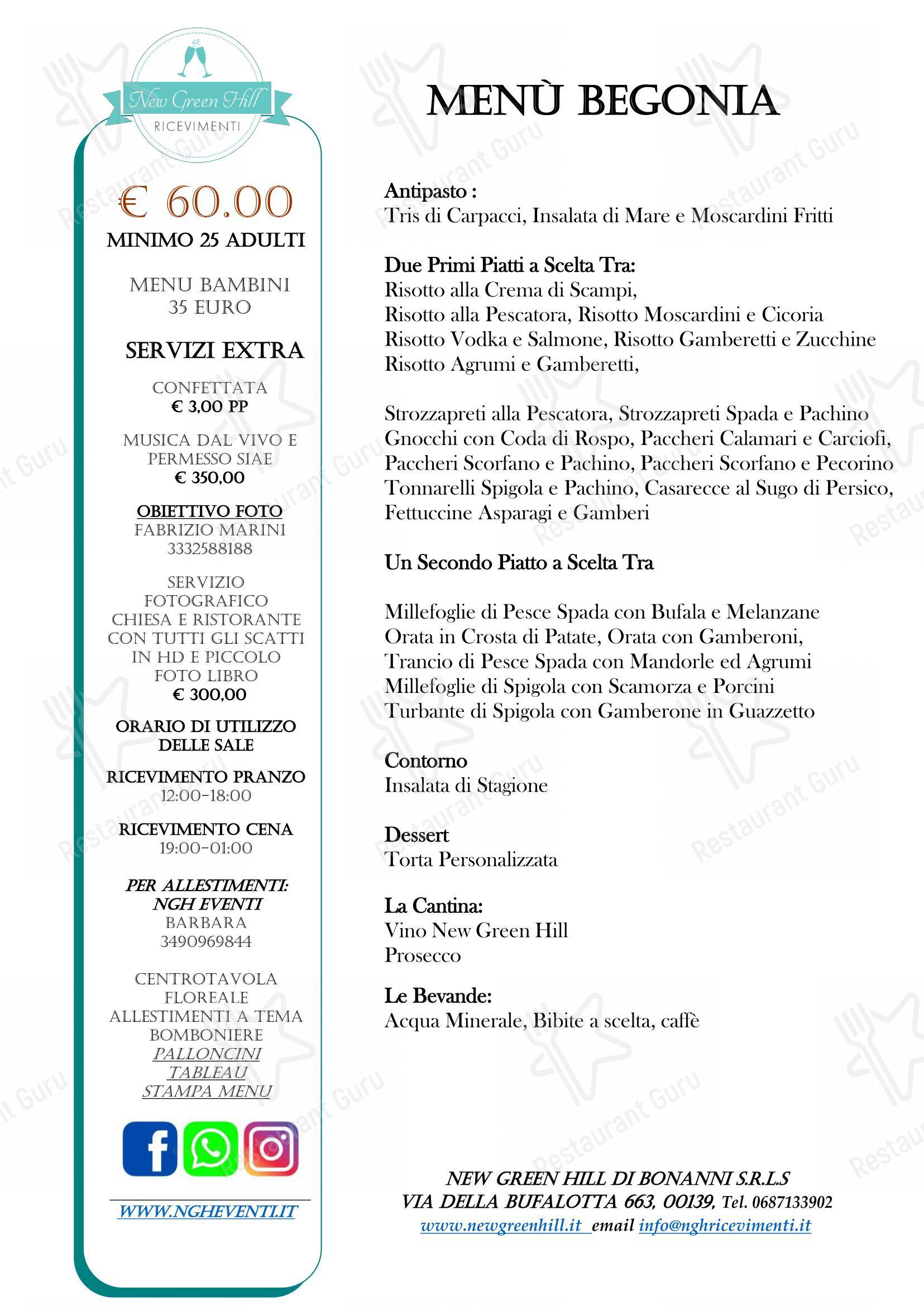 Menu di Ristorante New Green Hill - 菜单
