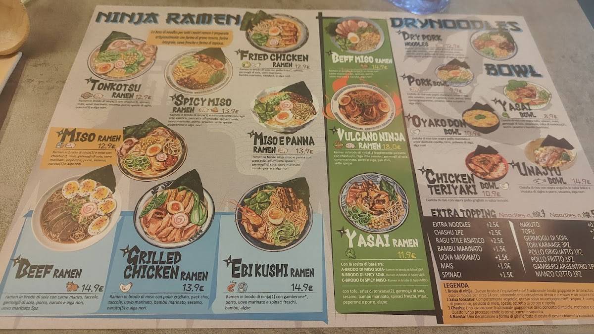 Menu di Ninja Ramen Cremona 