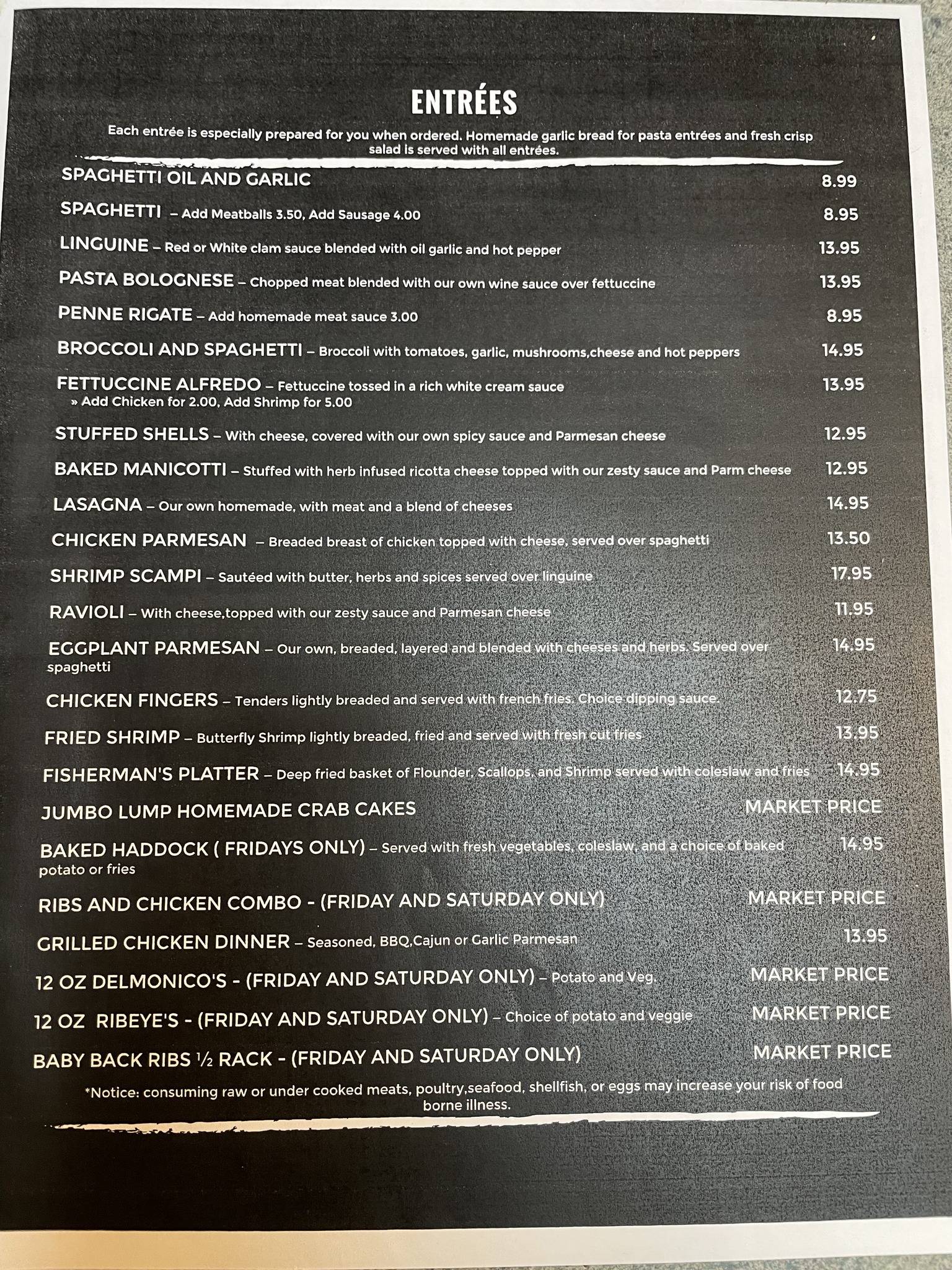 Menu at Nino's Pizza pizzeria, Shickshinny, 162 Route 239
