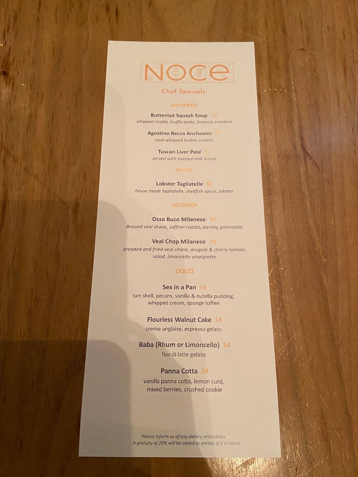 Menu de Noce