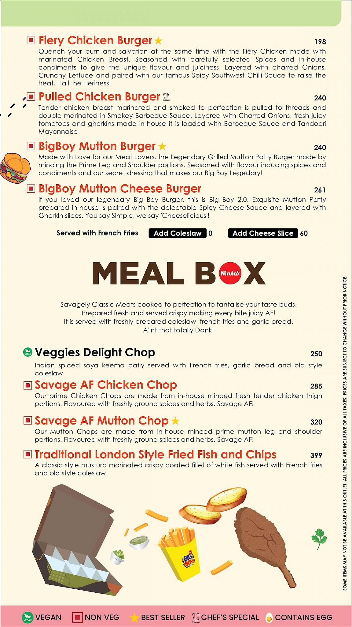 Nirula's Sector 64 menu