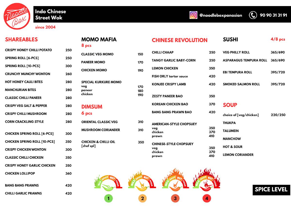 Noodle Box - Authentic Chinese since 2004 menu